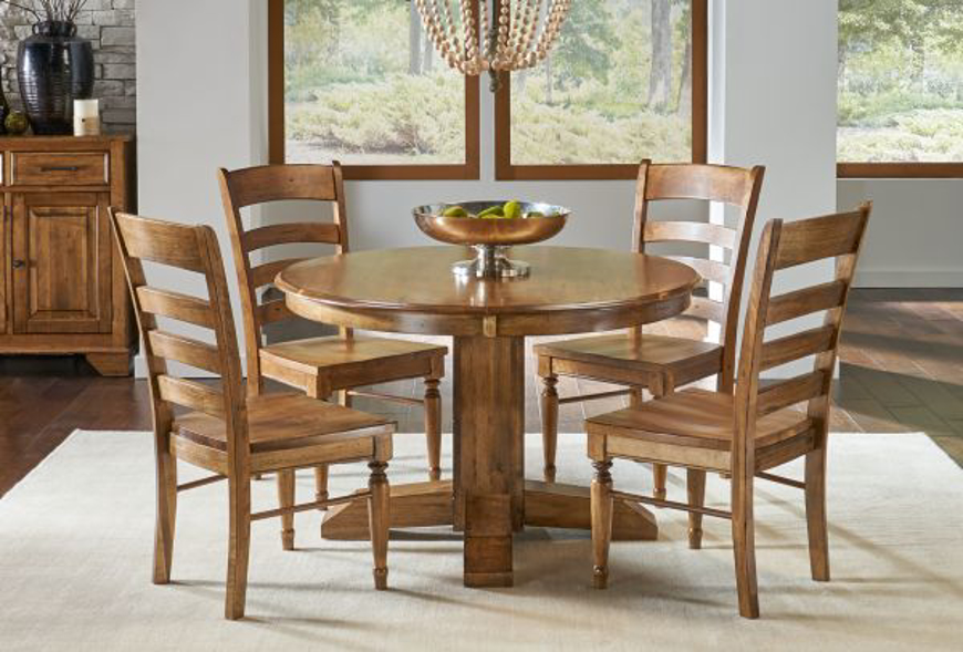 Picture of 48 PEDESTAL TABLE W/1-18 LEAF