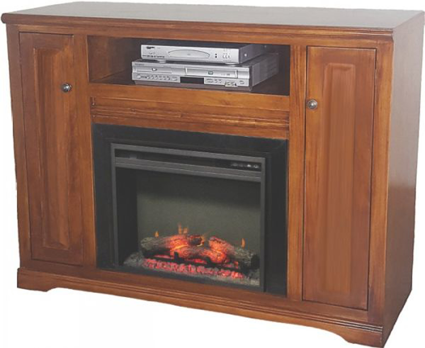 Picture of Poplar Tall Fireplace TV Stand